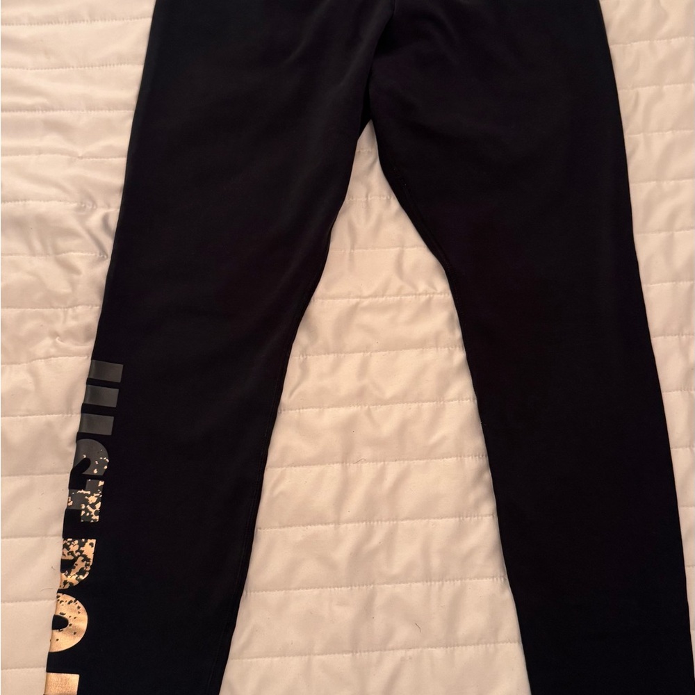 Nike Black Leggings with Gold Detail